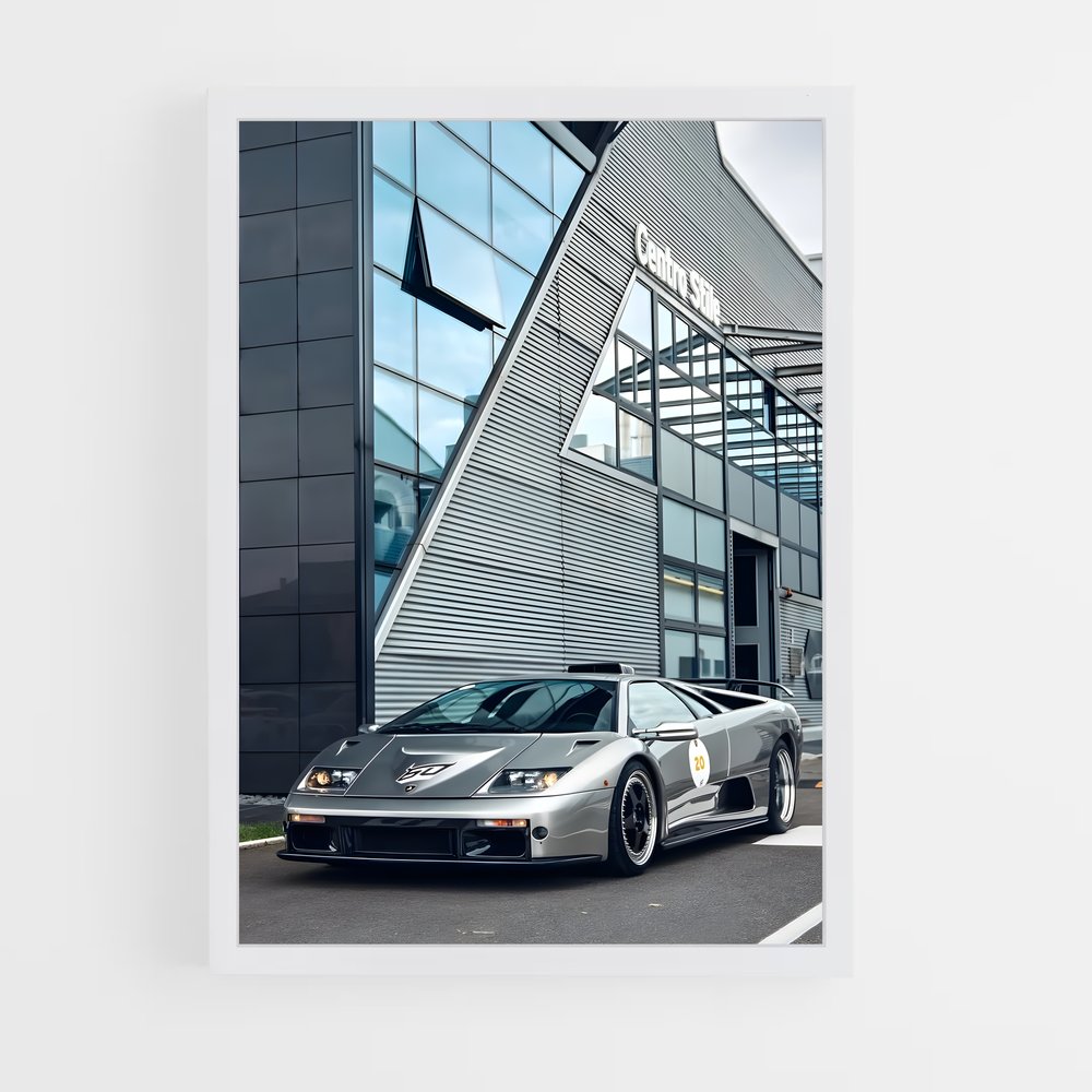 Poster Diablo Silver Lamb – affiche Lamborghini (vue 3)